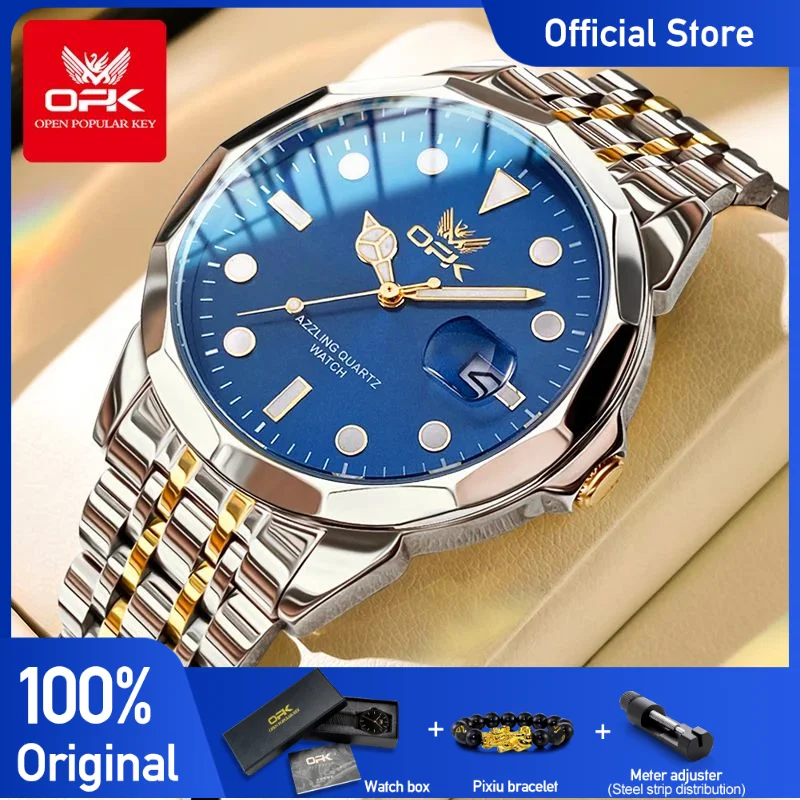 OPK 8170 Watches For Men Classics Fashion Original Quartz Wristwatch Waterproof Luminous Automatic Watch Date Reloj Hombre