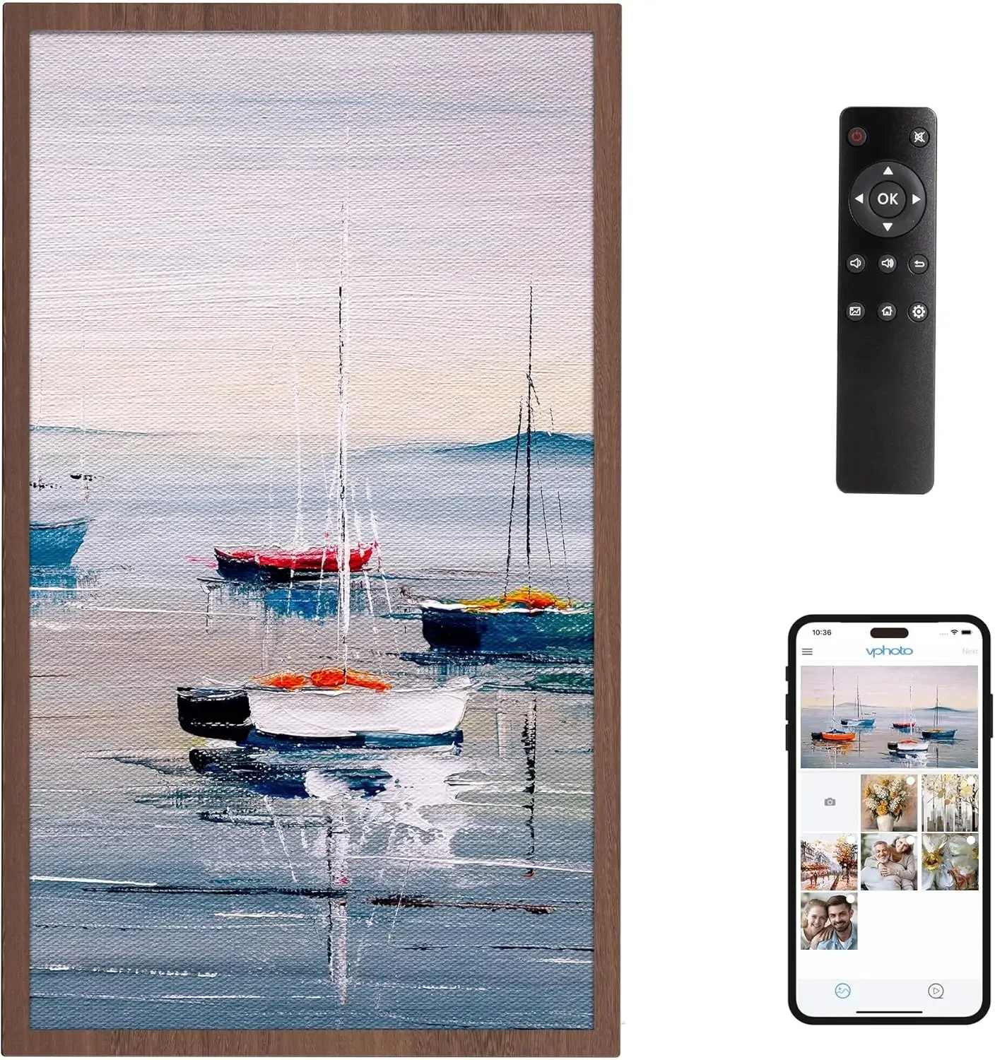 إطار صورة رقمي كبير بشاشة 21.5 بوصة، إطار صور رقمي واي فاي، تخزين 32 جيجابايت، كلاسيكي 21 (ليس شاشة لمس) #2