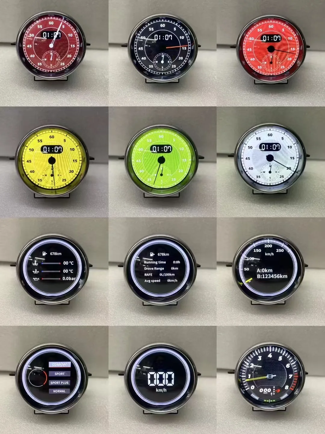 Interior Dashboard Compass Time Electronic Clock Car Stopwatch for Porsche Panamera