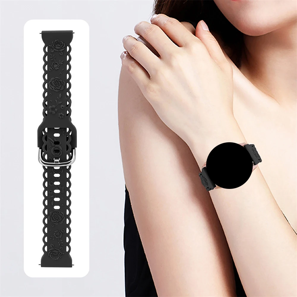 20mm silicone strap for samsung galaxy watch 6/5/4 40mm 44mm 6 classic 47mm band watch 5 pro 45mm 4 classic 46mm 42mm 3 strap