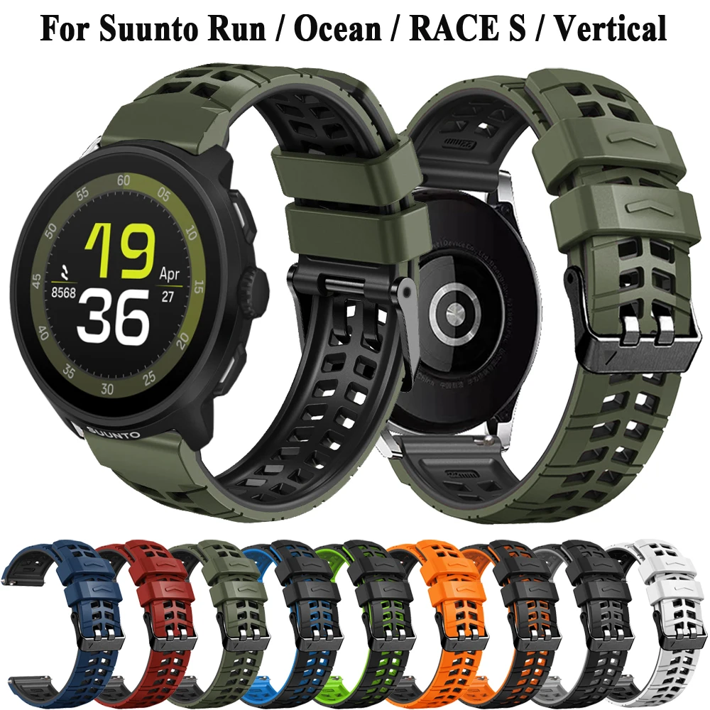 استبدال سيليكون 22 مللي متر حزام الساعات ل Suunto تشغيل/سباق S/المعمودي الفرقة معصمه ل Suunto المحيط/5 9 الذروة سوار