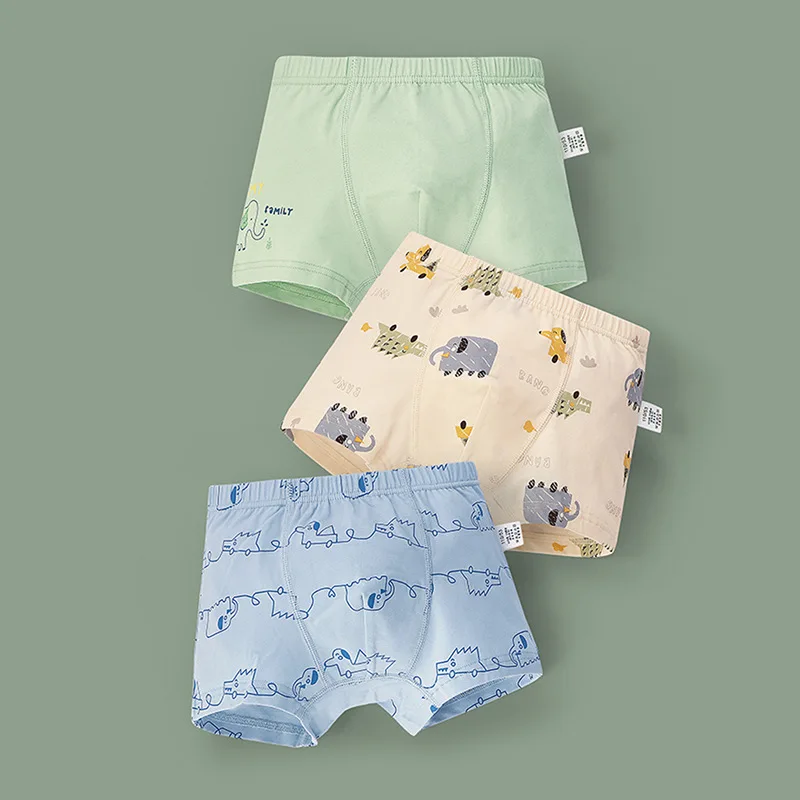 Kinder unterwäsche Flach winkel reine Baumwolle atmungsaktive koreanische Cartoon Druck Junge Dinosaurier Kinder Boxershorts