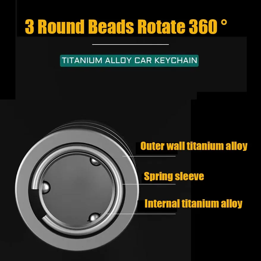 MINI Titanium Alloy Rotating Ring Buckle Keychain Waist Belt Buckle Spring Locking Keyring Outdoor Tool EDC Tool