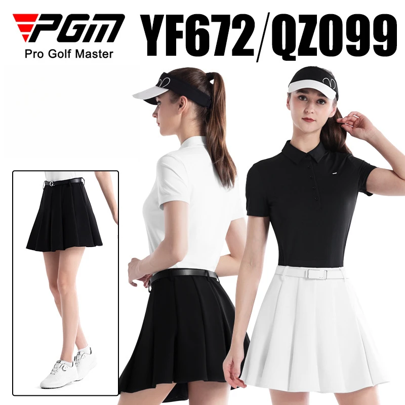 PGM Golf Women Skirt Summer Anti Glare A-line Half Body Sports Skirts QZ099