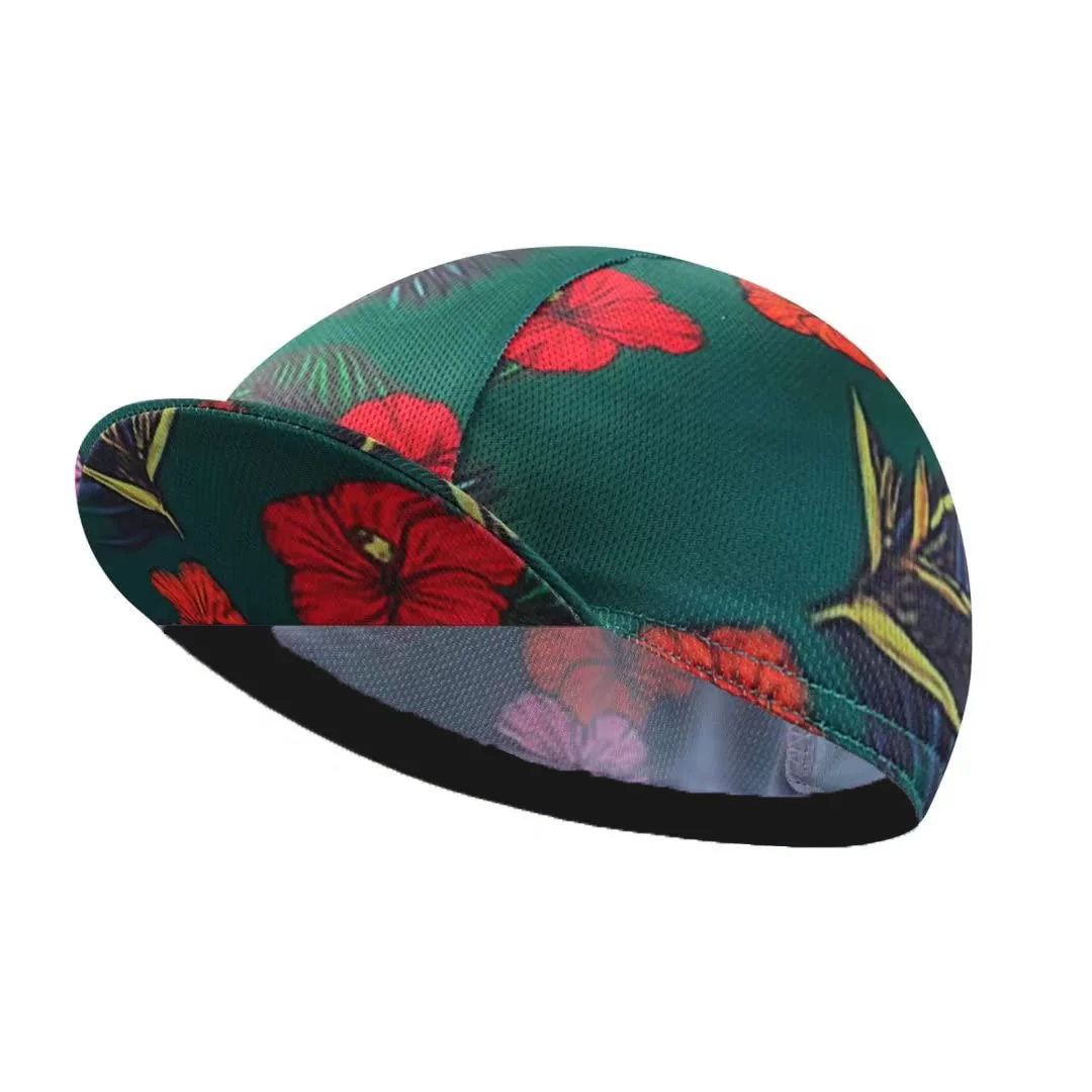 

New Cycling hat, Green Floral Breathable and Sweat absorbing Quick drying Fashionable Sports hat for Men and Women