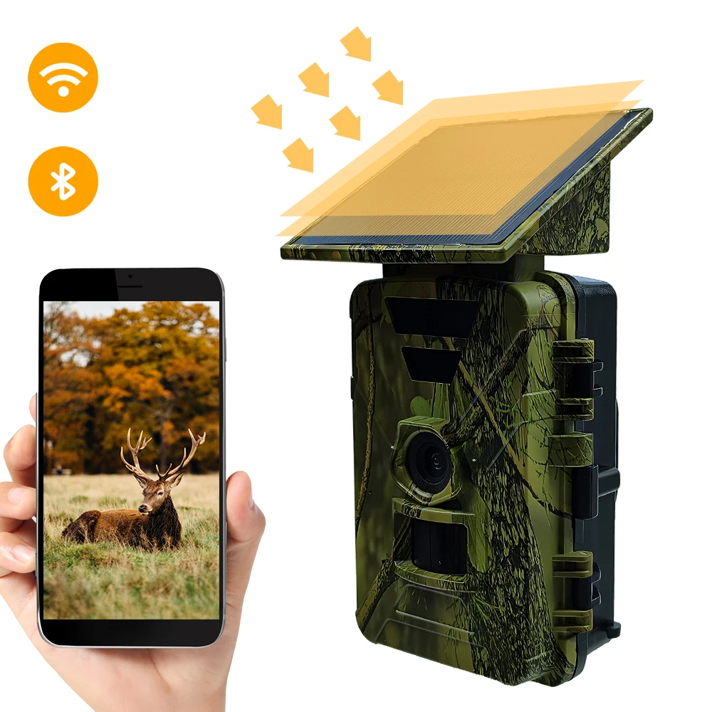 

1Pcs Wireless 4G/WiFi Outdoor Waterproof Camera For Security and Hunting Trail APP Monitor With Solar Battery