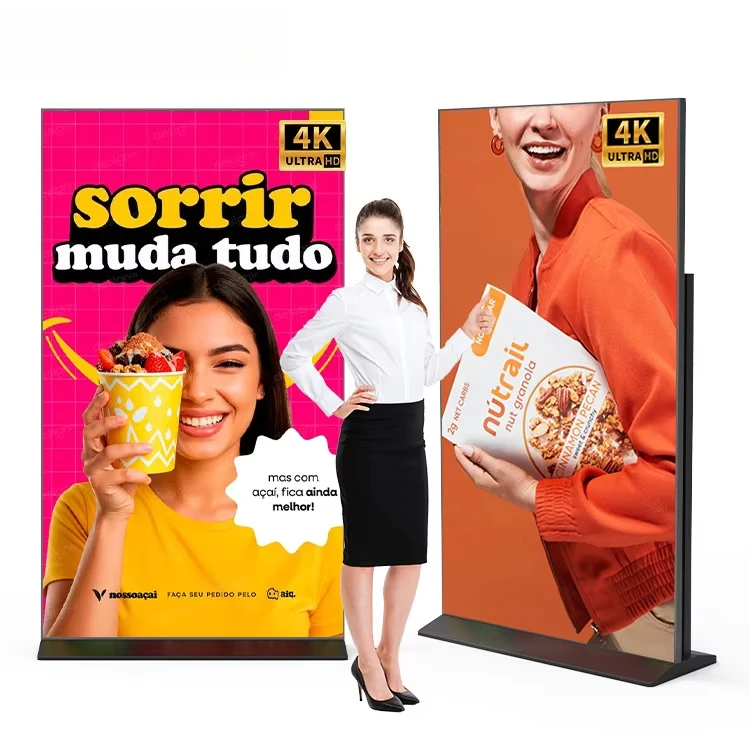 

High Brightness Display 75 Indoor Full Screen 4k LCD Totem Poster Advertising Floor Standing Digital Stand Display Signage