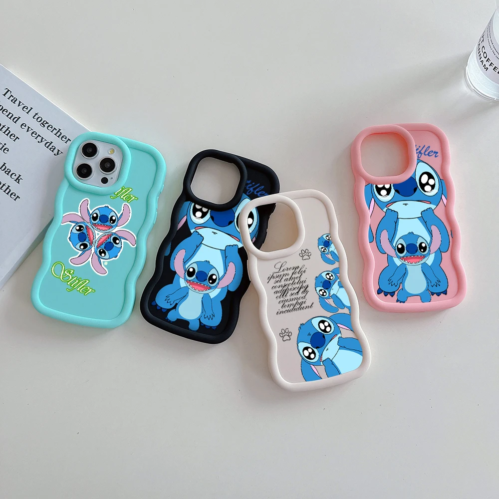 Cute anime couple crying stitch Phone Case For OPPO Reno 2 4 5 6 7 7Z 8 8T 11 Z Pro 4G 5G Candy Color Soft TPU Back Cover