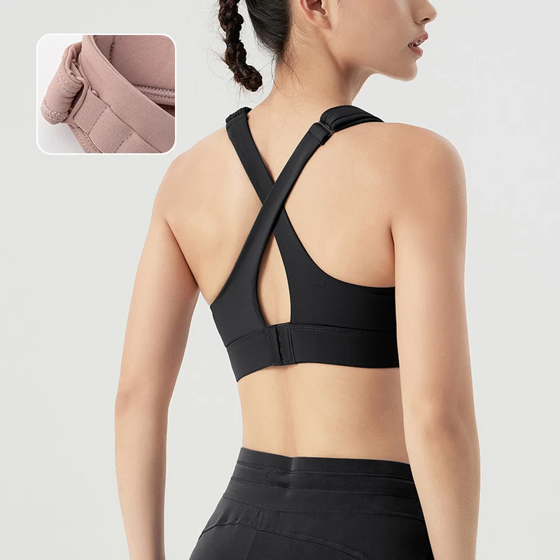 

Женский спортивный бюстгальтер с регулируемыми бретелями, цельный, для бега, йоги, тренировок, фитнеса, топ-майка