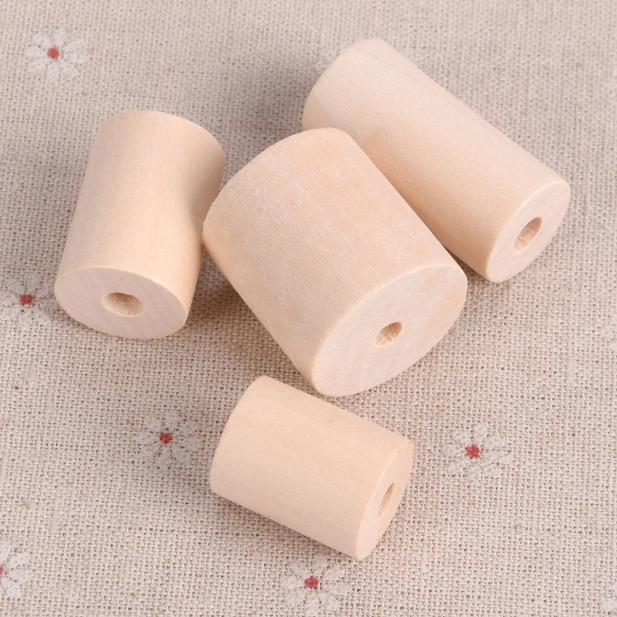 5pcs Cylinder Shape Natural Wood 20x25mm 20x30mm 20x40mm Loose Handcraft Beads For Woodcraft DIY Crafts Jewelry Making