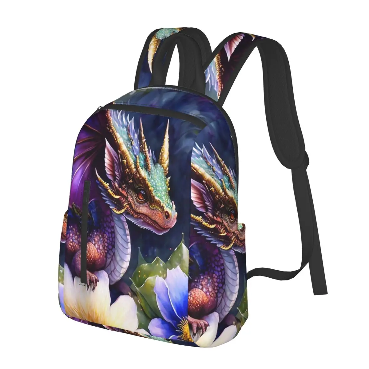 

Colorful Little Dragons Flowers Student Backpack School Bag Hiking Travel Daypack for Men Women Bookbag Shoulder Bags