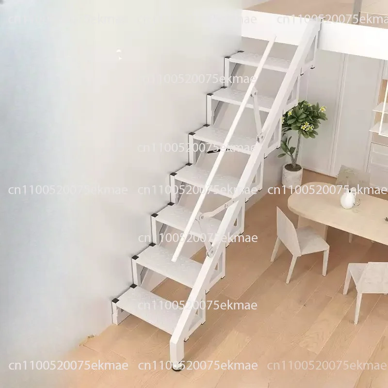 Household attic against the wall folding stairs side wall telescopic ladder outdoor loft duplex small apartment building ladder