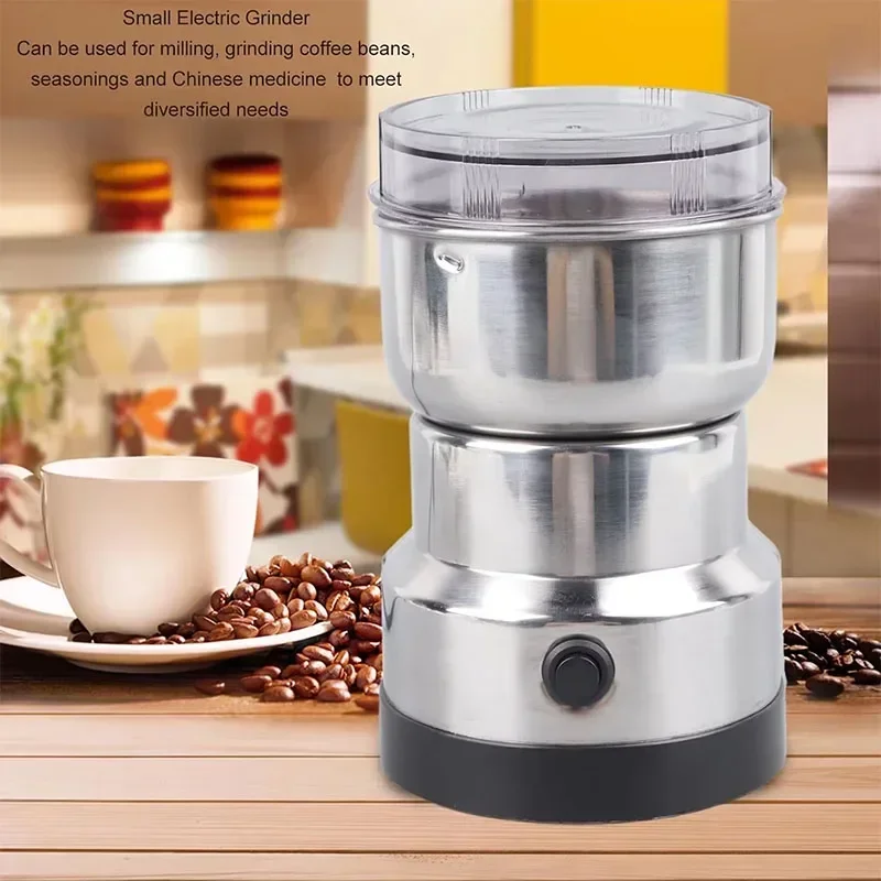 Moedor Elétrico Multifuncional de Grãos para Cozinha EU com 4 Lâminas, Triturador de Café, Nozes e Grãos, e Liquidificador de Sabor