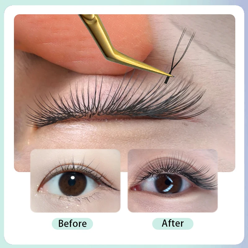 FAIRYTIS U-vormige Wimperverlenging Natuurlijke Zachte 3D Volume Valse Wimpers U YY Vorm Hand-wowen Faux Nertsen Wimpers groothandel
