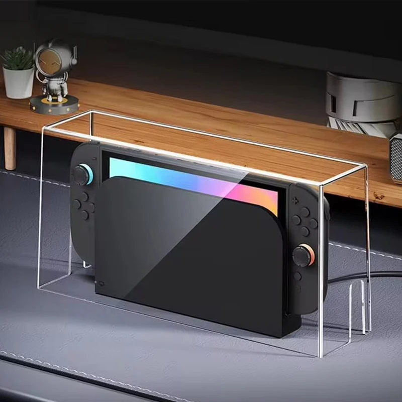 Staubschutzhülle für Spielekonsolen, transparente Acryl-Basis-Staubschutzhülle für Switch OLED-Zubehör