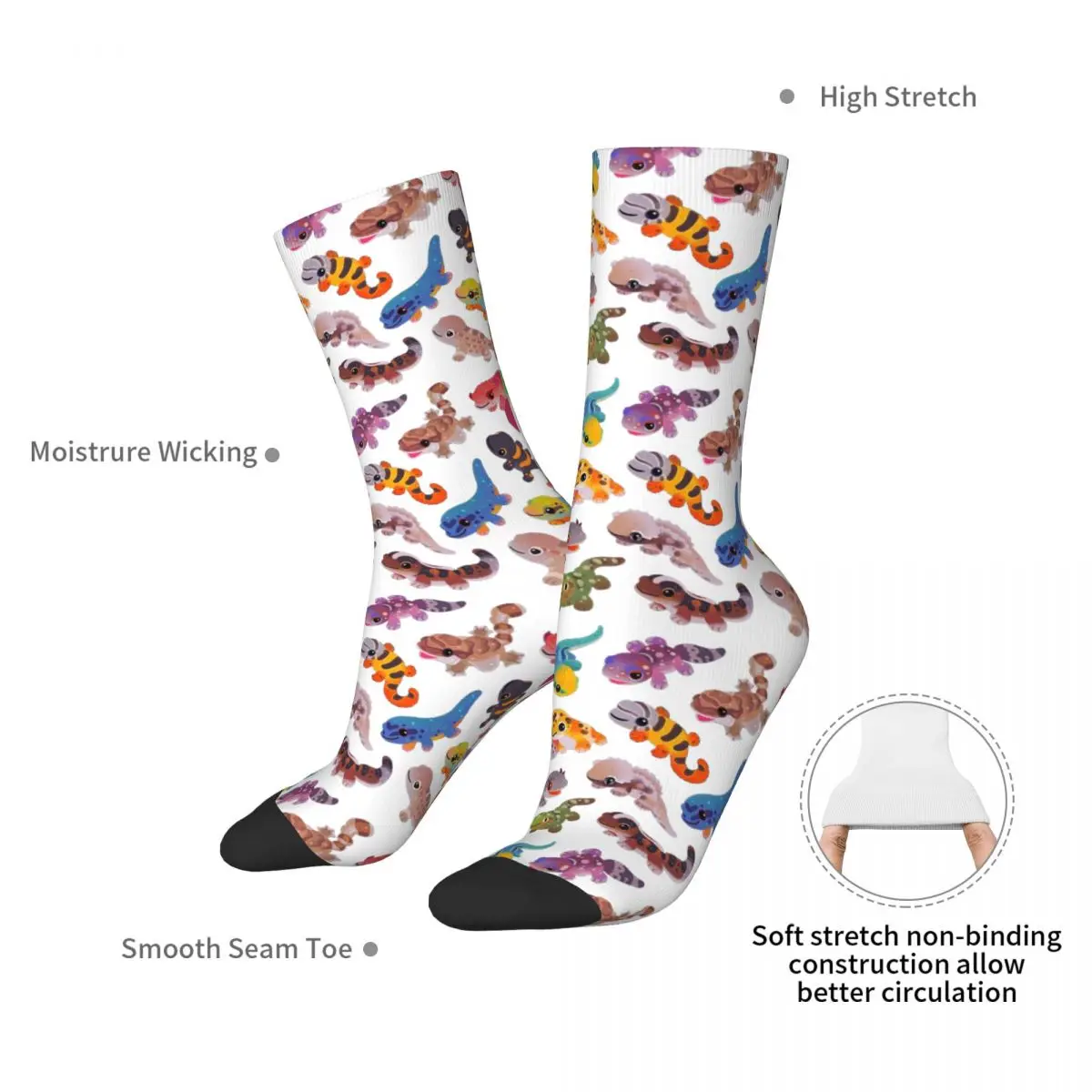 Gecko-dunkle Socken Harajuku super weiche Strümpfe die ganze Saison lang Socken Zubehör für Männer Frau Geschenke