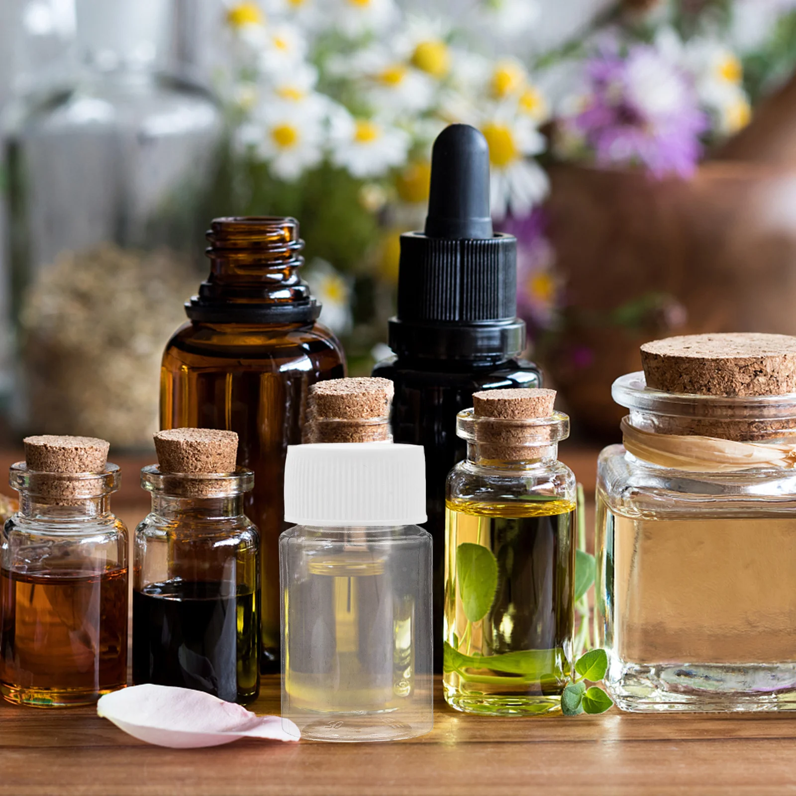 10 قطعة زجاجات كاشف مختبر واسعة الفم حاوية تخزين بلاستيكية شفافة تصميم شفاف سهل التعبئة صب للمختبر والمكتب المنزلي