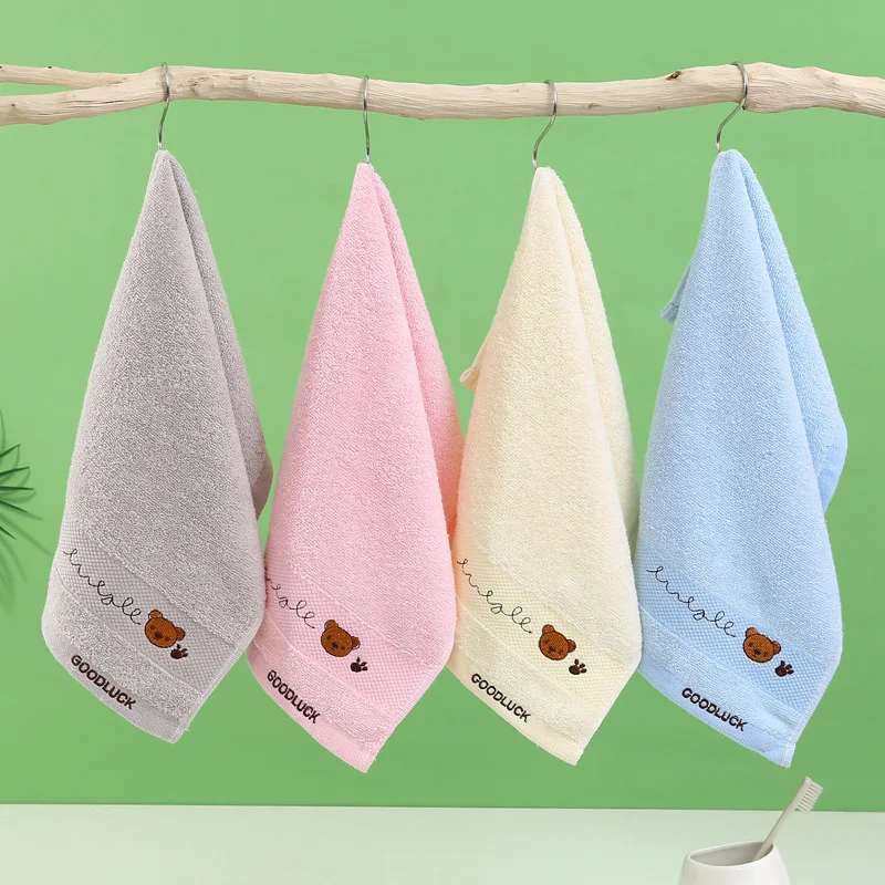 Soft Cotton Baby Towels Cartoon bear Children Bath Towel Newborns Handkerchief Bathing Face Washcloth