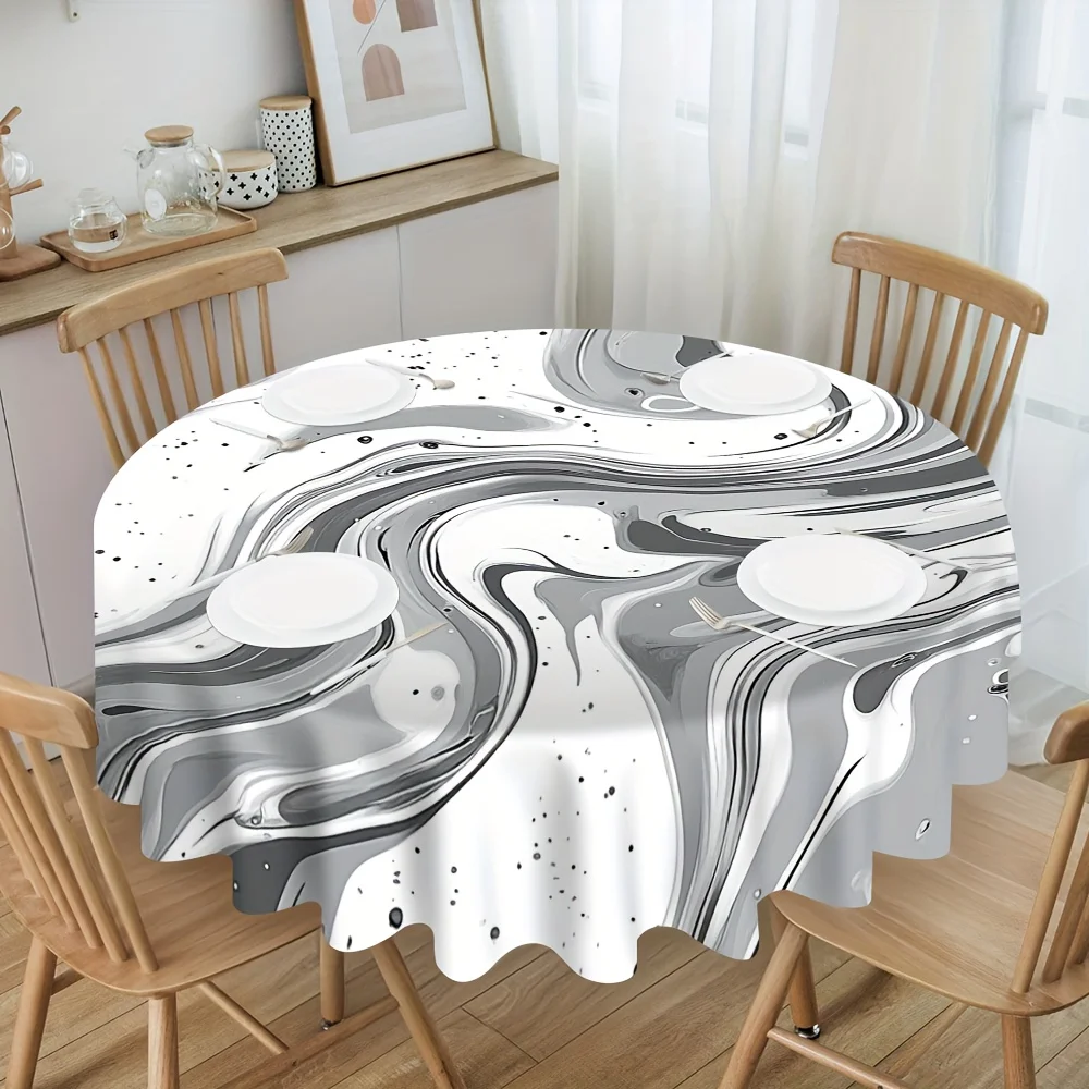 Designed specifically for round tables - featuring an elegant vortex pattern and made of polyester fiber.