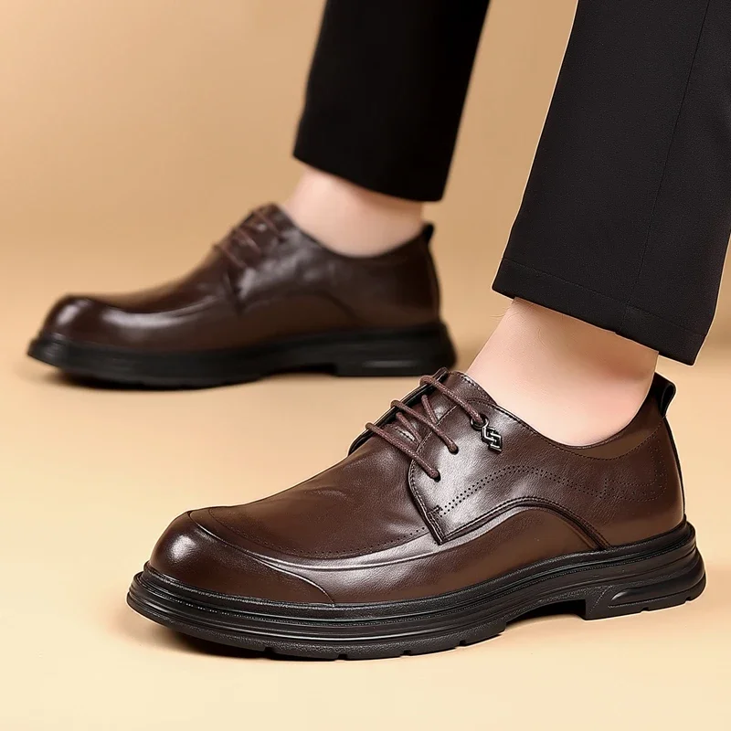 

Men's Classic Business Dress Oxford Casual Shoes Brand Black Casual Comfortable Fashion Derby Shoes Luxury Leather Shoes