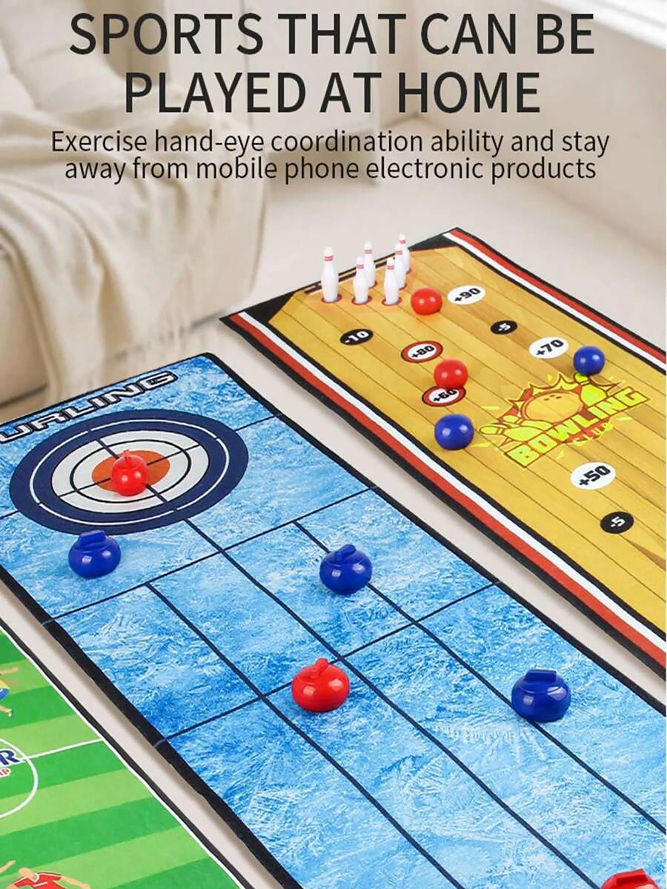 Kids Board Games, Tabletop Curling Strategy Game for Family Game Night, Fun Family Games for Kids and Adults, Party Games
