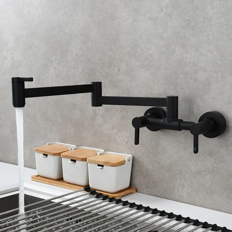 

Square three-switch hot and cold basin faucet into the wall kitchen folding mixing valve faucet bathroom washbasin faucet