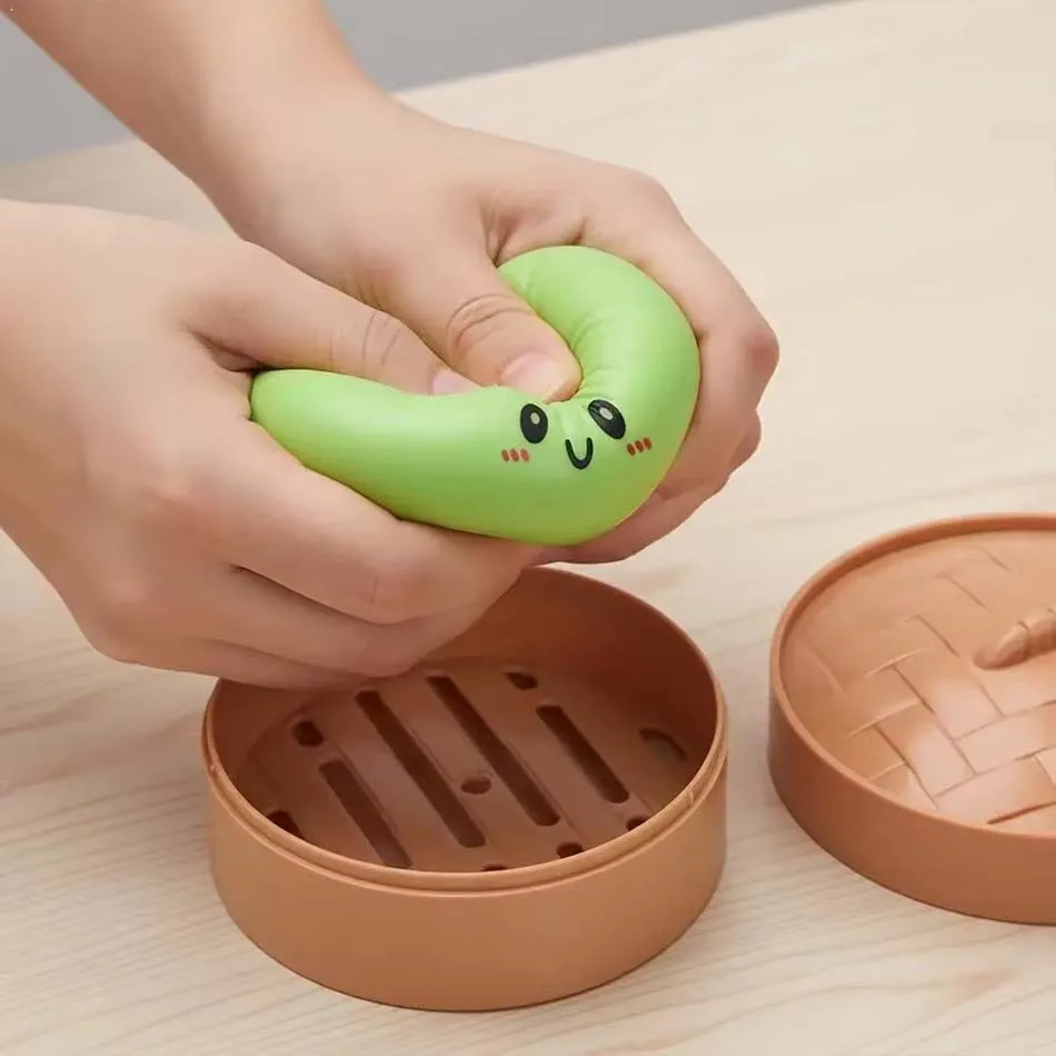NEW Simulated Dumpling Squishy Relaxing Relieve Anxiety Antistress Enhance Happiness Reusable Rebound Squeeze Reliever Toy