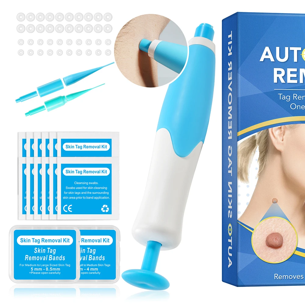 Kit de eliminación automática de etiquetas de piel 2 en 1 para etiquetas de piel pequeñas de 1-4mm con hisopos de limpieza herramienta de cuidado de la piel facial para uso doméstico