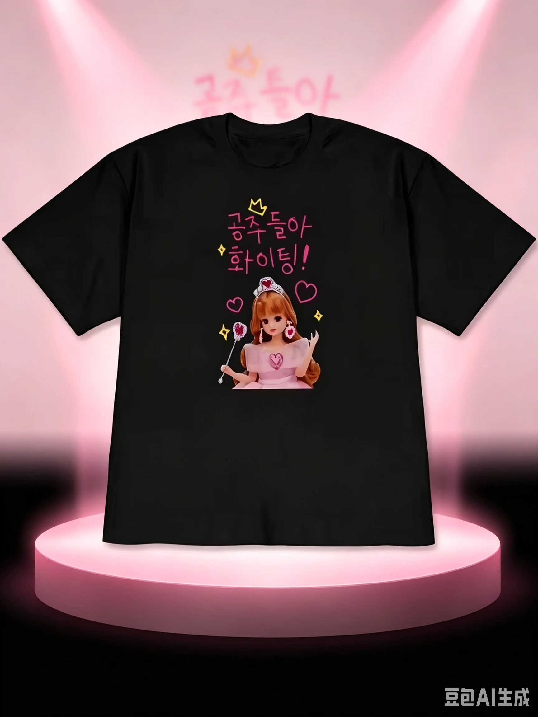 Camiseta Casual Oversize Unissex com Alfabeto Coreano e Hangul 2026 - Blusa para Uso Diário Primavera Verão Coreana Y2K