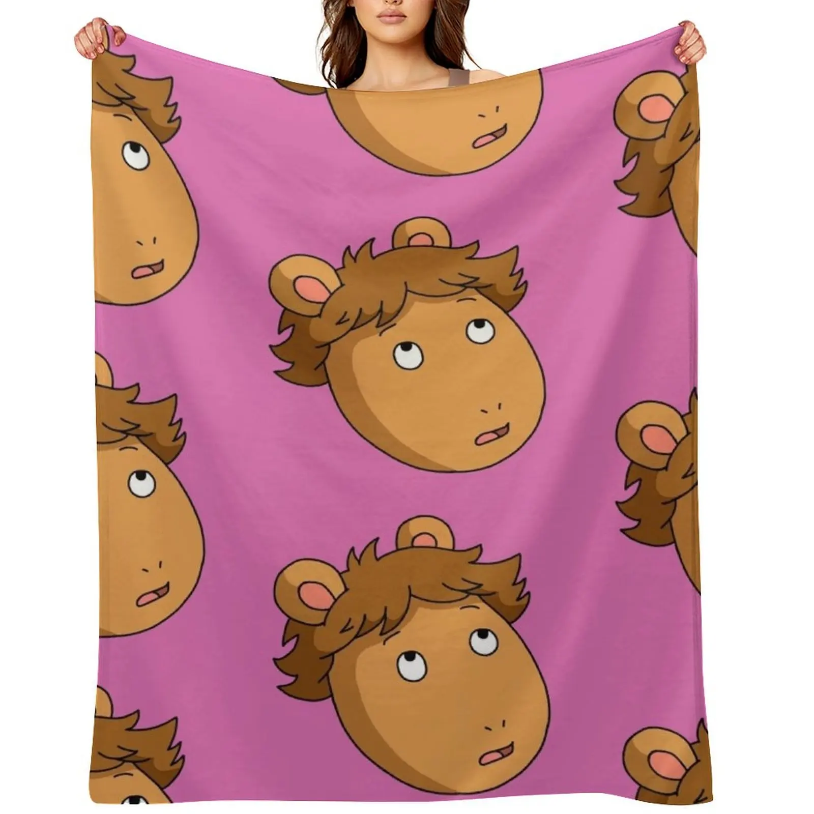 

DW from Arthur Looking Up Meme Art Throw Blanket Shaggy Personalized Gift Designers Furrys Blankets