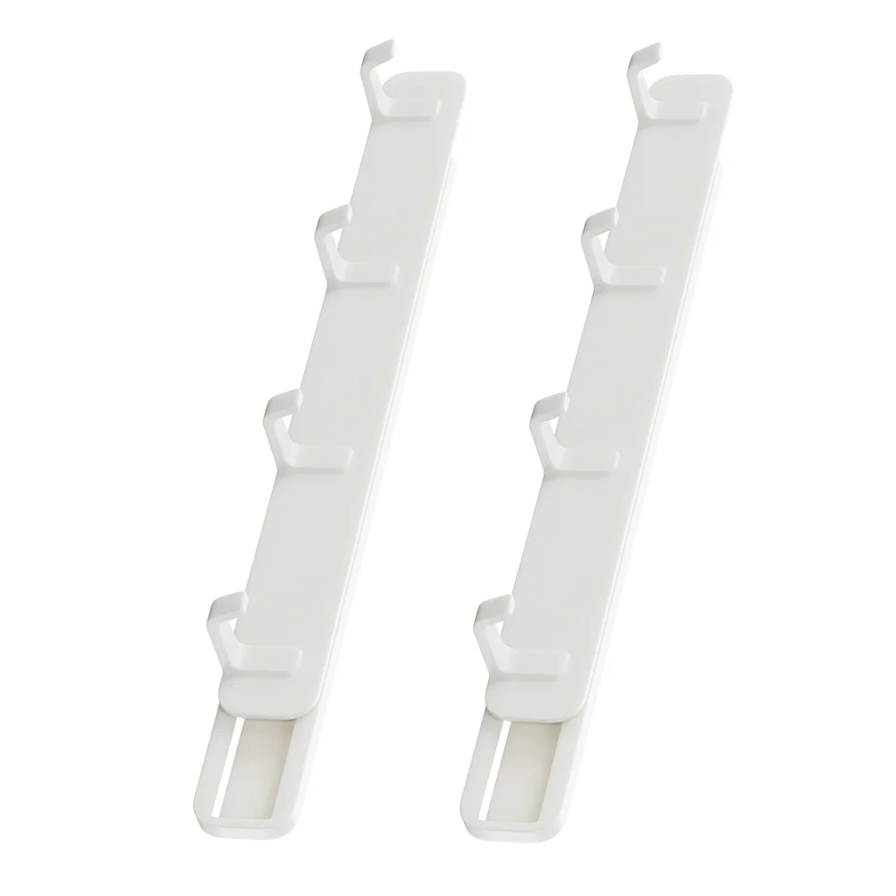 

2Pcs Plastic Punch-Free Door Back Storage Hooks Pull-Out Type Organizer Hangers for Clothes Kitchen Bags Hats Reliable