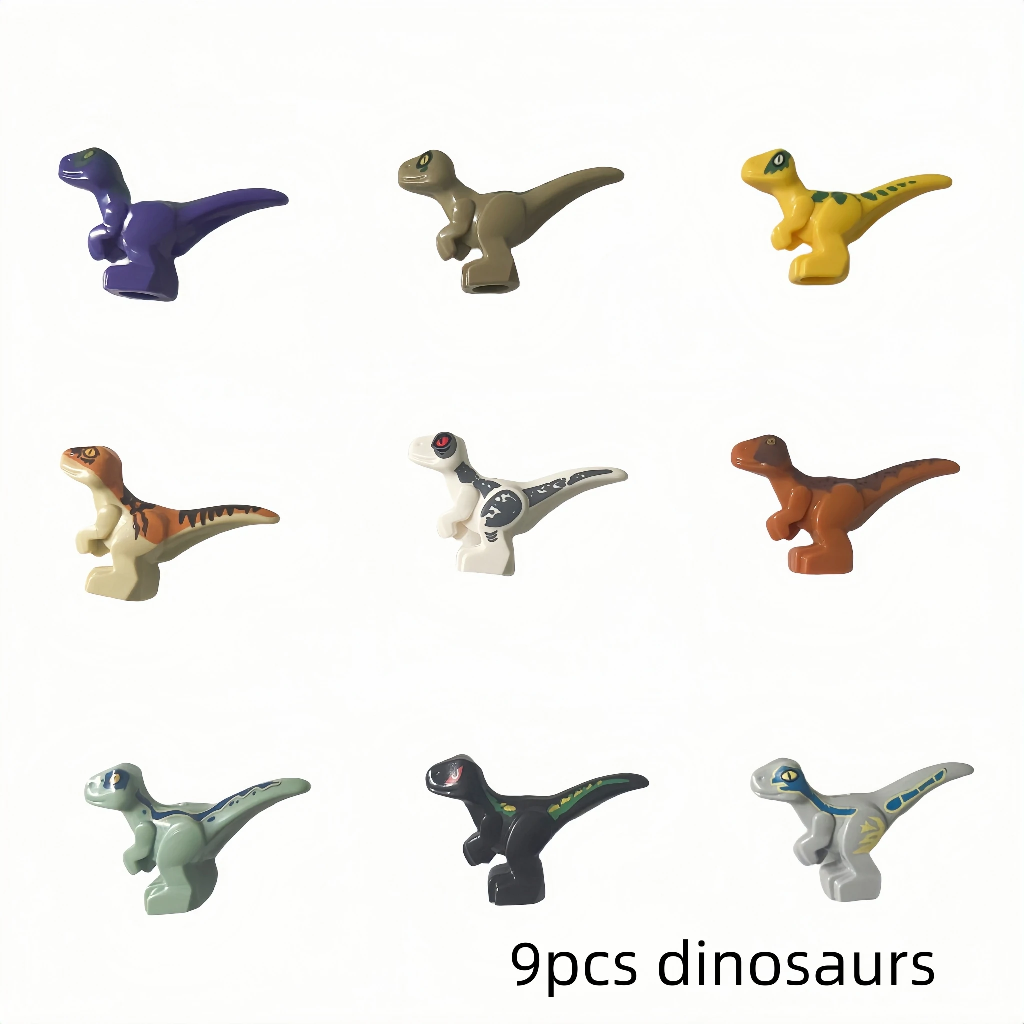 9PCS Dinosuars Building Blocks DIY Toys MOC Forest Wild Scene Decoration Bricks Animals Compatible DIY