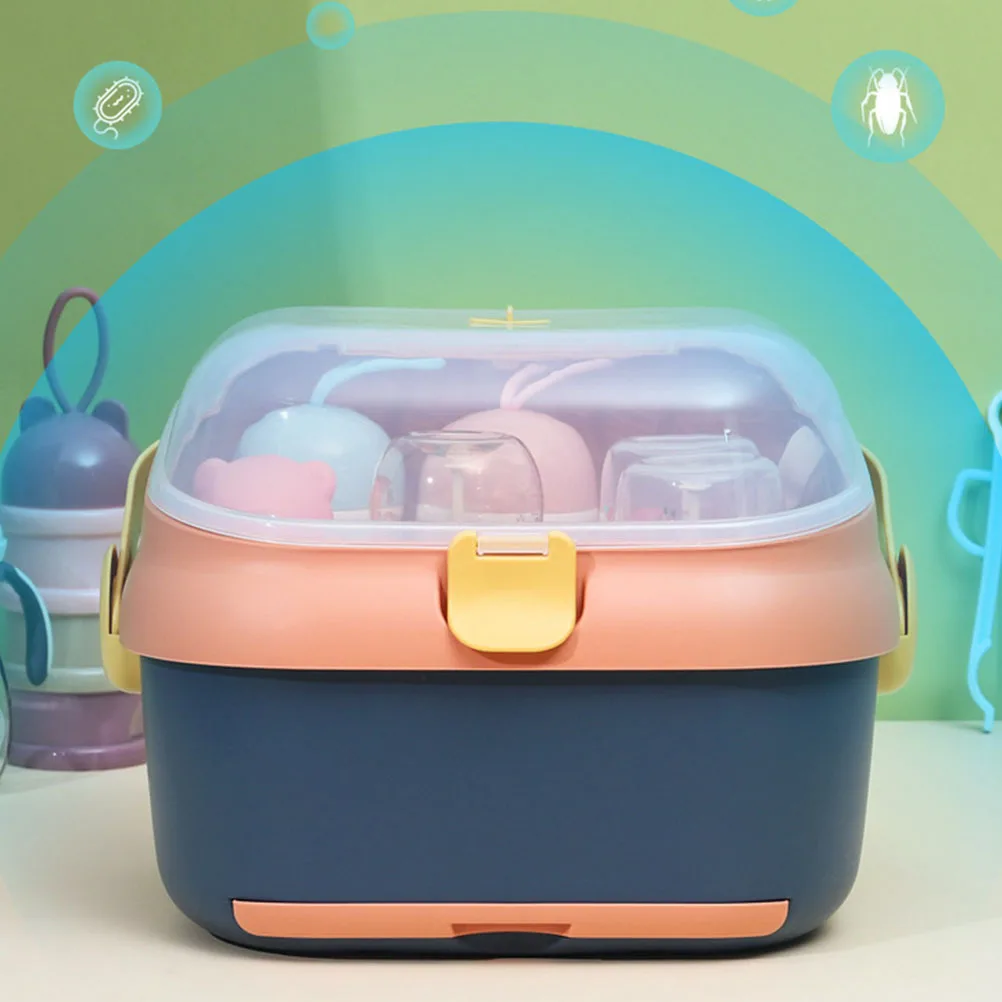 

Baby Bottle Drying Box PP Material Multi-Functional Storage Rack Case Durable Safe Smooth Surface Easy Store Milk Bottles