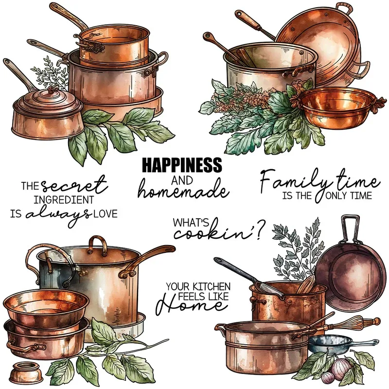 

Christmas Kitchen Cooking Pot Clear Stamps DIY Scrapbooking Supplies Silicone Stamp For Card Making Albums Xmas Decor