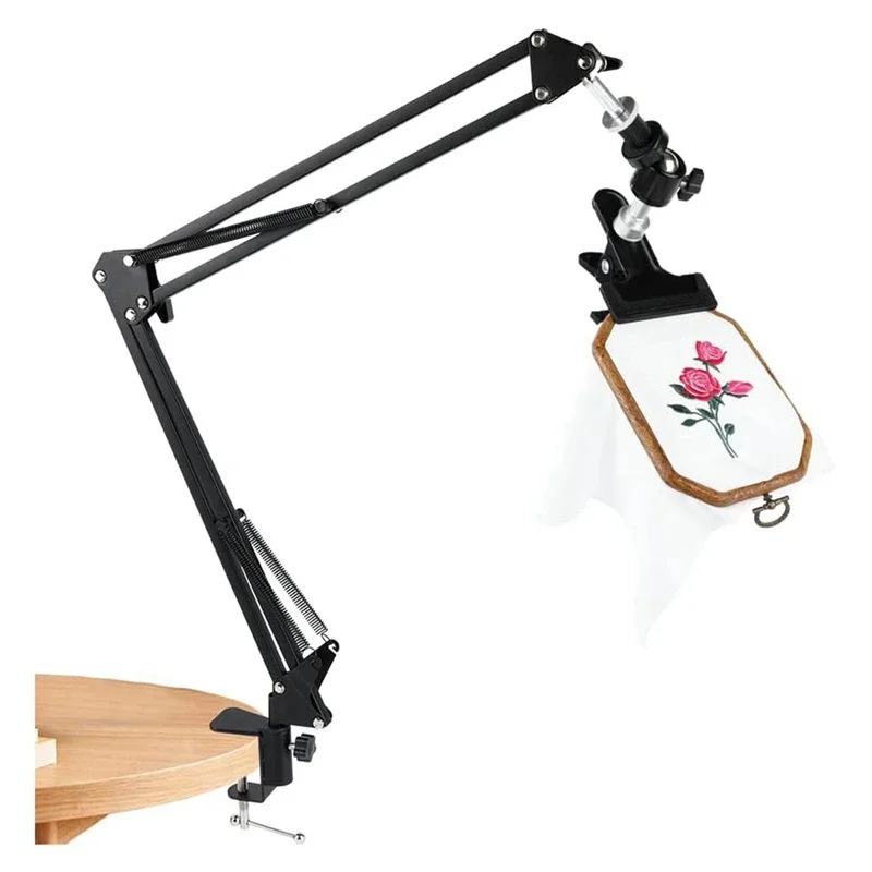 

embroidery stand Embroidery Hoop CrossStitch Stand: Adjustable Metal Rotated Embroidery Hoop Holder with 360 Hoop Knob
