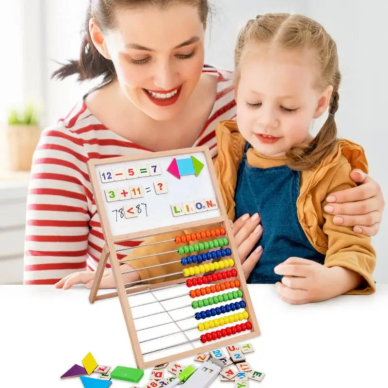 Boulier en bois multi-usages pour enfants, jouet de comptage mathématique, jouets d'apprentissage althcréatifs, jouets éducatifs précoces pour la maison