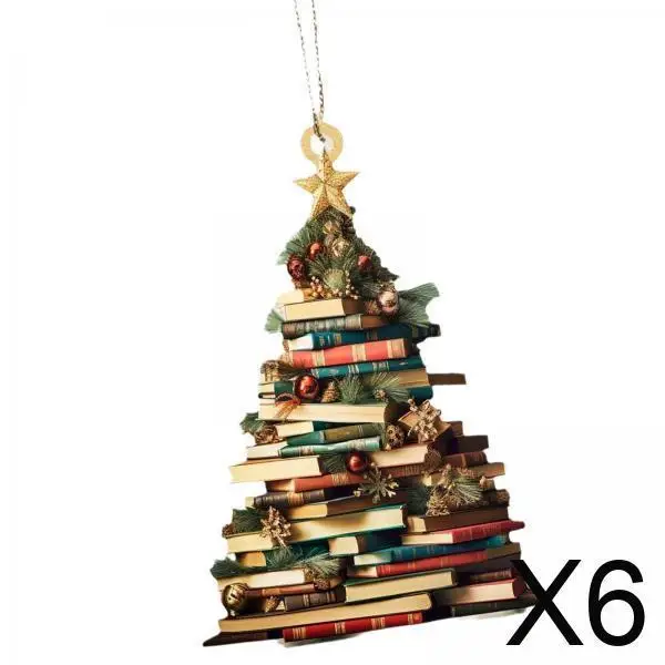 

6xгенических автомобильных зеркал заднего вида, подвеска, рождественское подвесное украшение для автомобиля, грузовика, внедорожника, книги