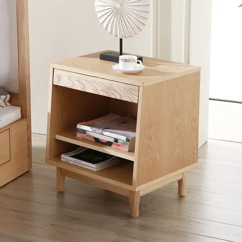 北欧籐無垢材ベッドサイドキャビネットシンプルなベッドサイドロッカーマスターベッドルーム収納キャビネット