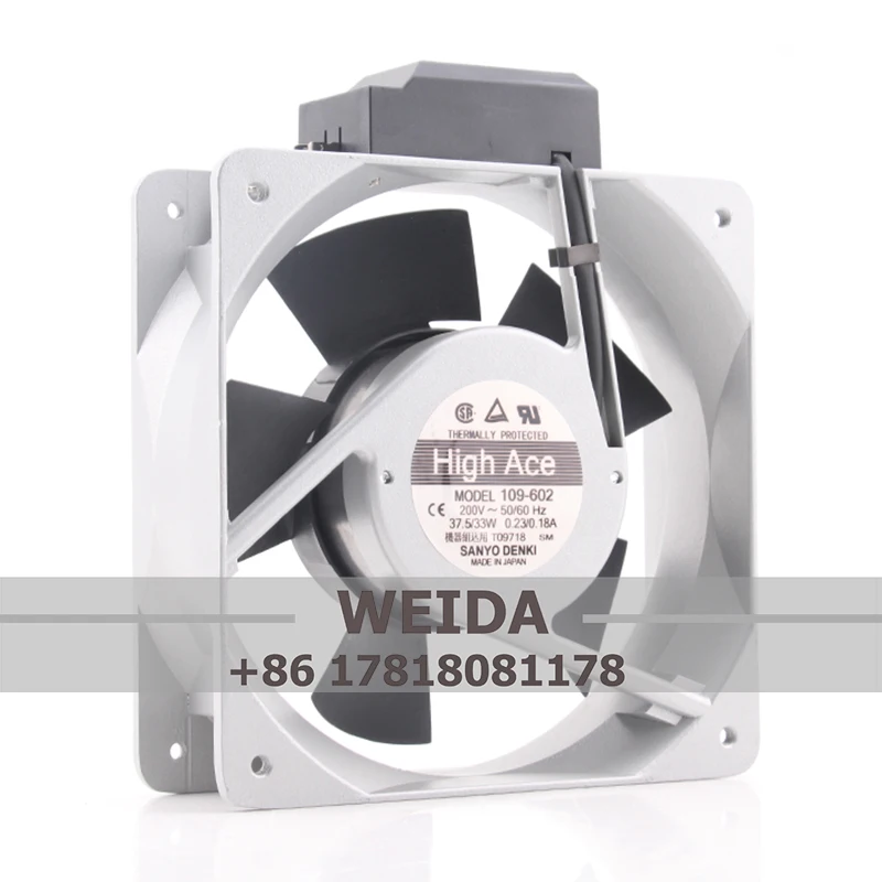 SANYO 109-602 109-601 109-371 220V AC 160x160x51mm 37.5W 0.23A 510m3/h 3350RPM Inverter Sensor Axial Cooling Fan