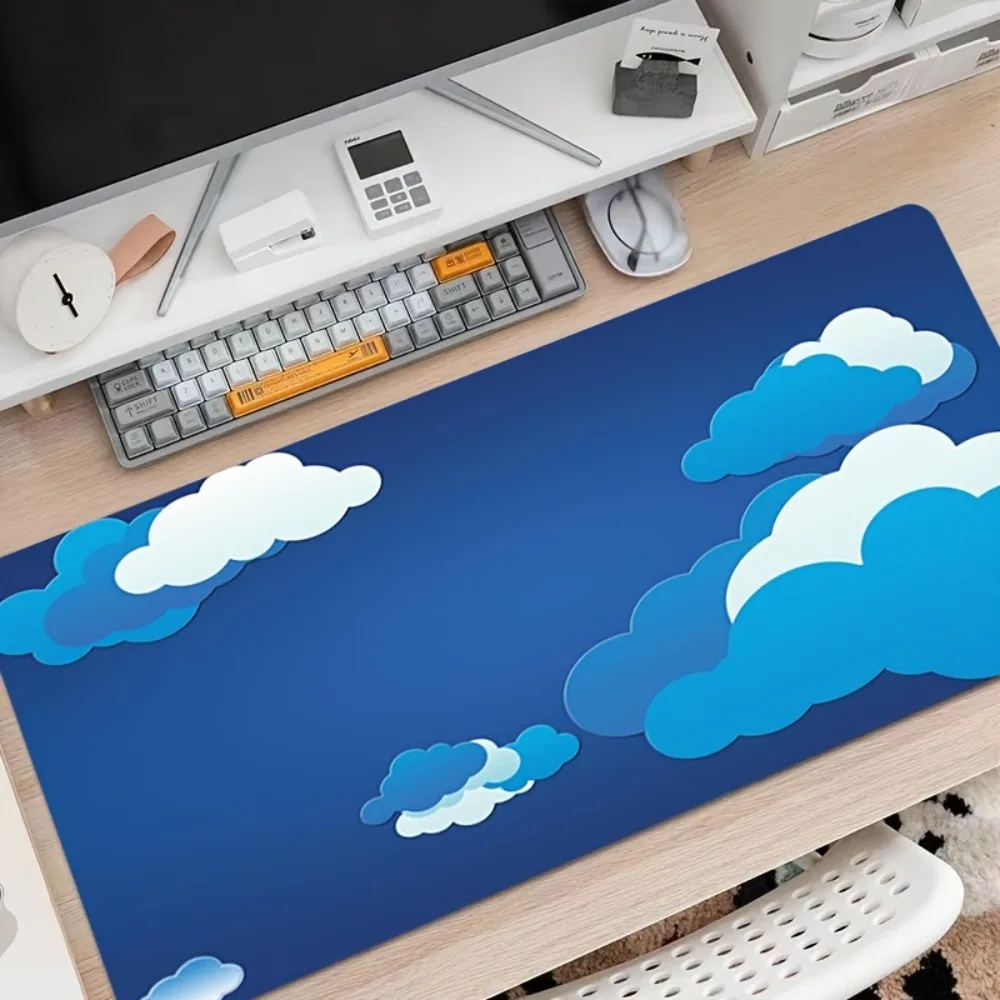 Tapis de souris grand format motif nuage de dessin animé - Tapis de souris haute définition à motif informatique, organiseurs de bureau et plateaux, tapis de souris