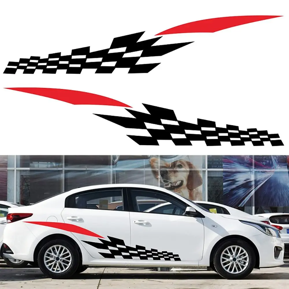 Racing Graphic Decals Body Lattice Side Stripes Vinyl Stickers Decorative for Car Truck SUV & Waterproof Unique Design