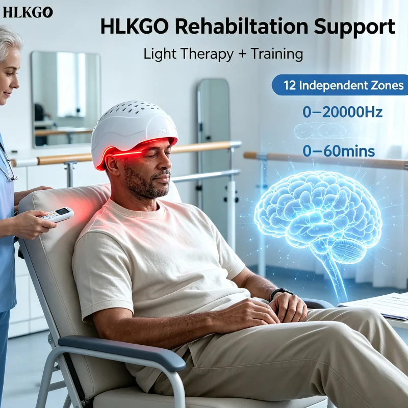 New Brain Photobiomodulation Helmet 1070nm NIR PBM Light Therapy Device 12-Zone 436 Diodes Brain Care