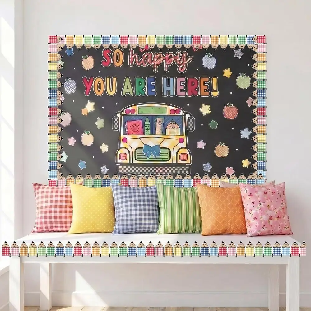 10m/Roll Bulletin Board Border Self Adhesive Cuttable Classroom Border Sticker Scalloped Edge Wall Decor Sticker