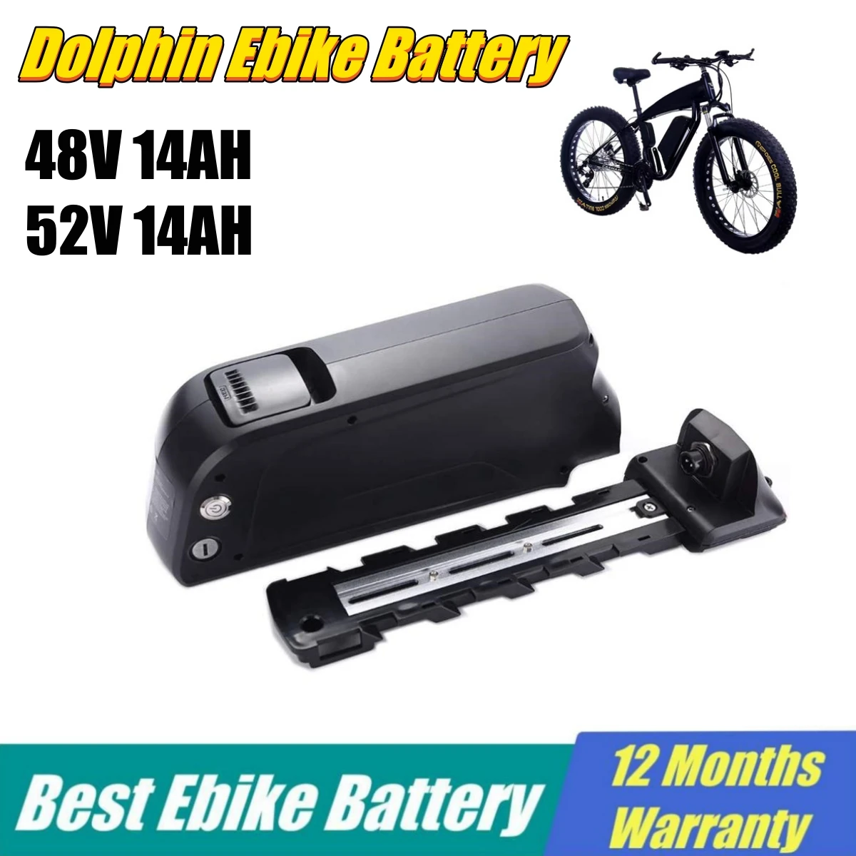 

Original Dolphin Ebike Battery Pack 52V 48v 14Ah 10Ah 36v 20Ah Battery 250w 500w 750w 1000w Electric Bike Batteries1000W