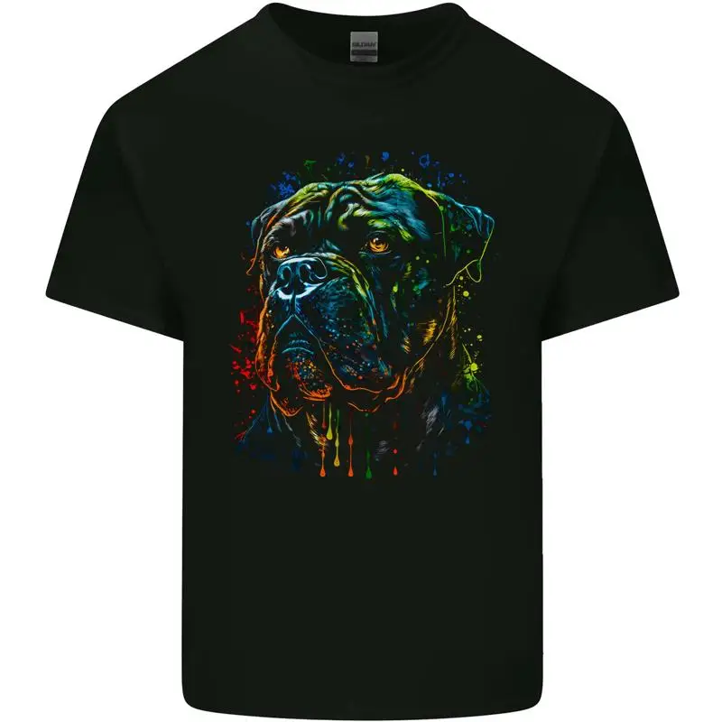 A Colourful Cane Corso Dog Mens Cotton T-Shirt Tee Top