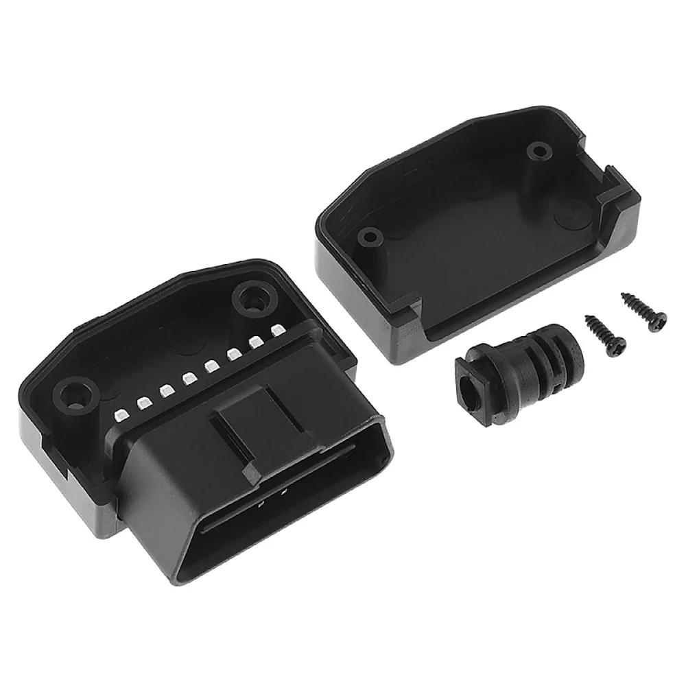 

OBD2 L-Type 16 Pin Male Auto Car Connector Cable Wire Sockets Connector Plug with Shell and Screw For Most Car DIY OBDII Tools