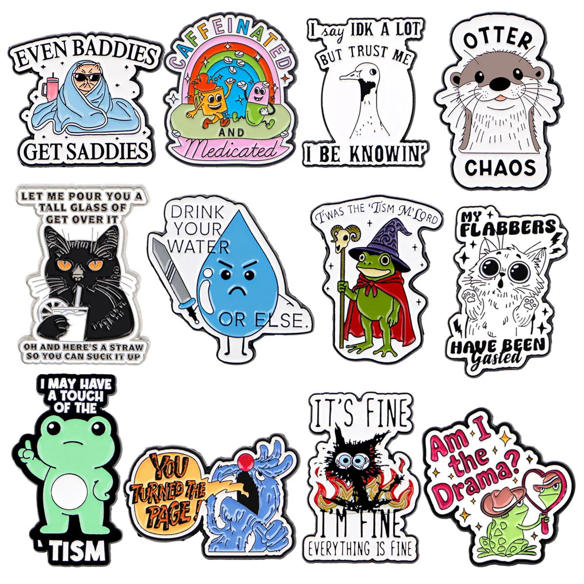 Frosch Emaille Pin Zitat Phrase Wort Broschen für Frauen Revers Pin Wassertropfen Abzeichen auf Rucksack Zubehör Modeschmuck Geschenke