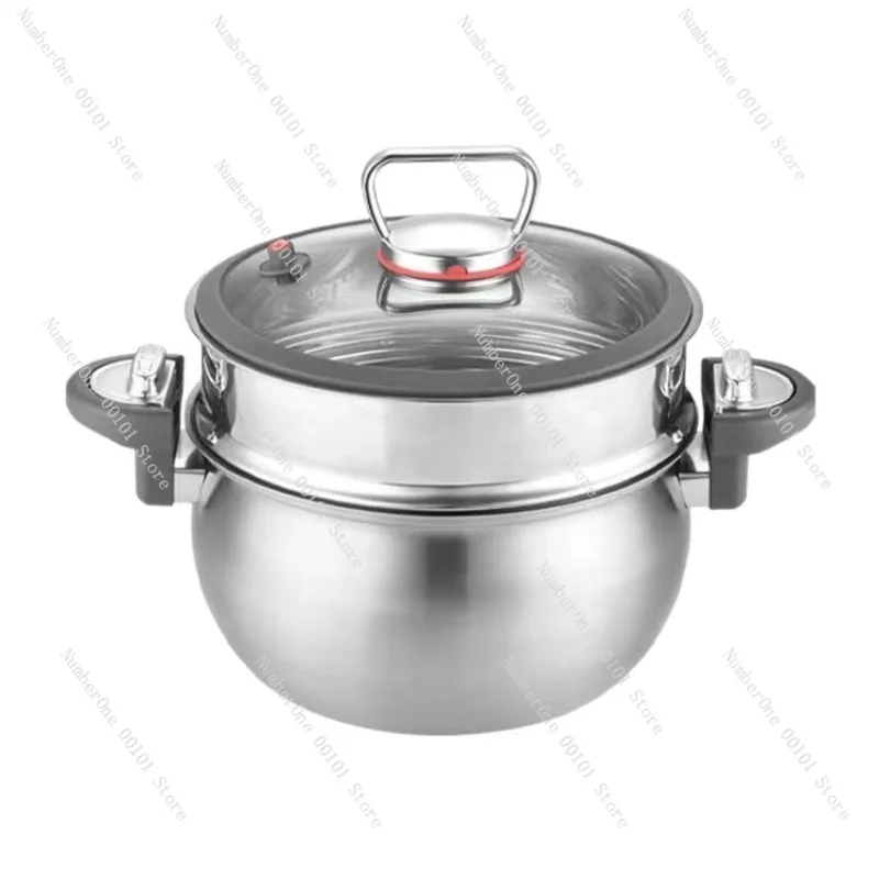 Stainless steel micro-pressure pot 28CM large capacity 7 liters stew pot