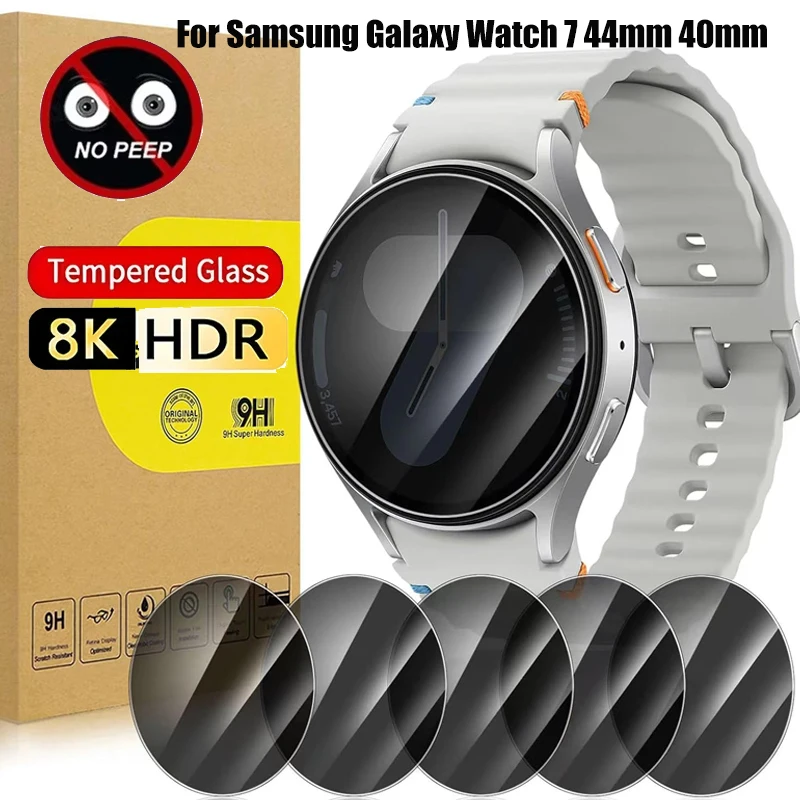 1-3PCS Sichtschutzfolie für Samsung Galaxy Watch 7 44mm 40mm Schutzfolie aus gehärtetem Glas für Samsung Watch 7 44MM