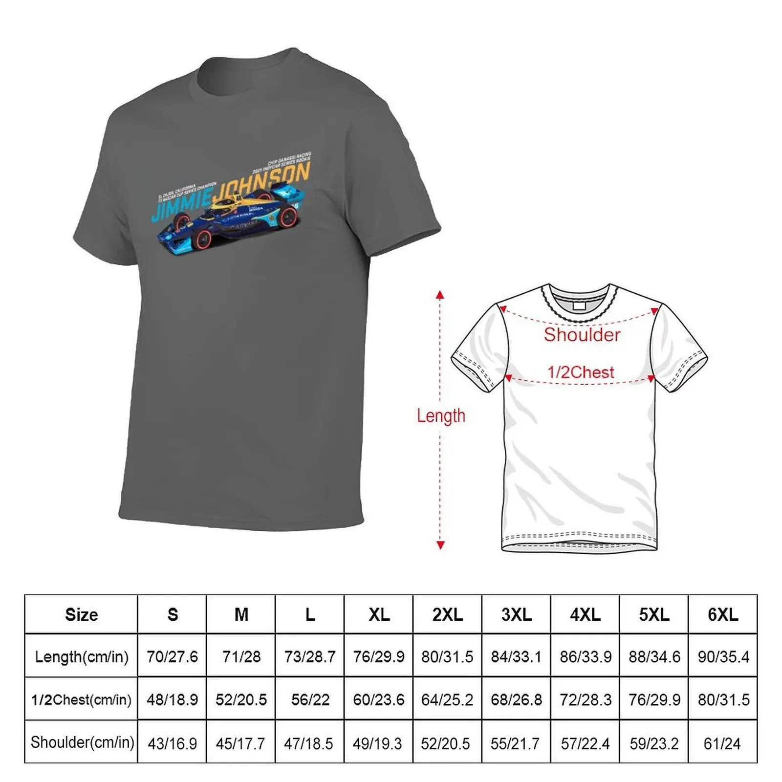 (color) Jimmie Johnson 2021 T-Shirt Big and Tall Casual T-Shirt